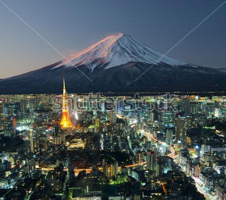 Фудзияма ул космонавтов 14 фото Купить фотообои Токио город с горы Фудзи в фоновом режиме, Япония 555682069 в ин